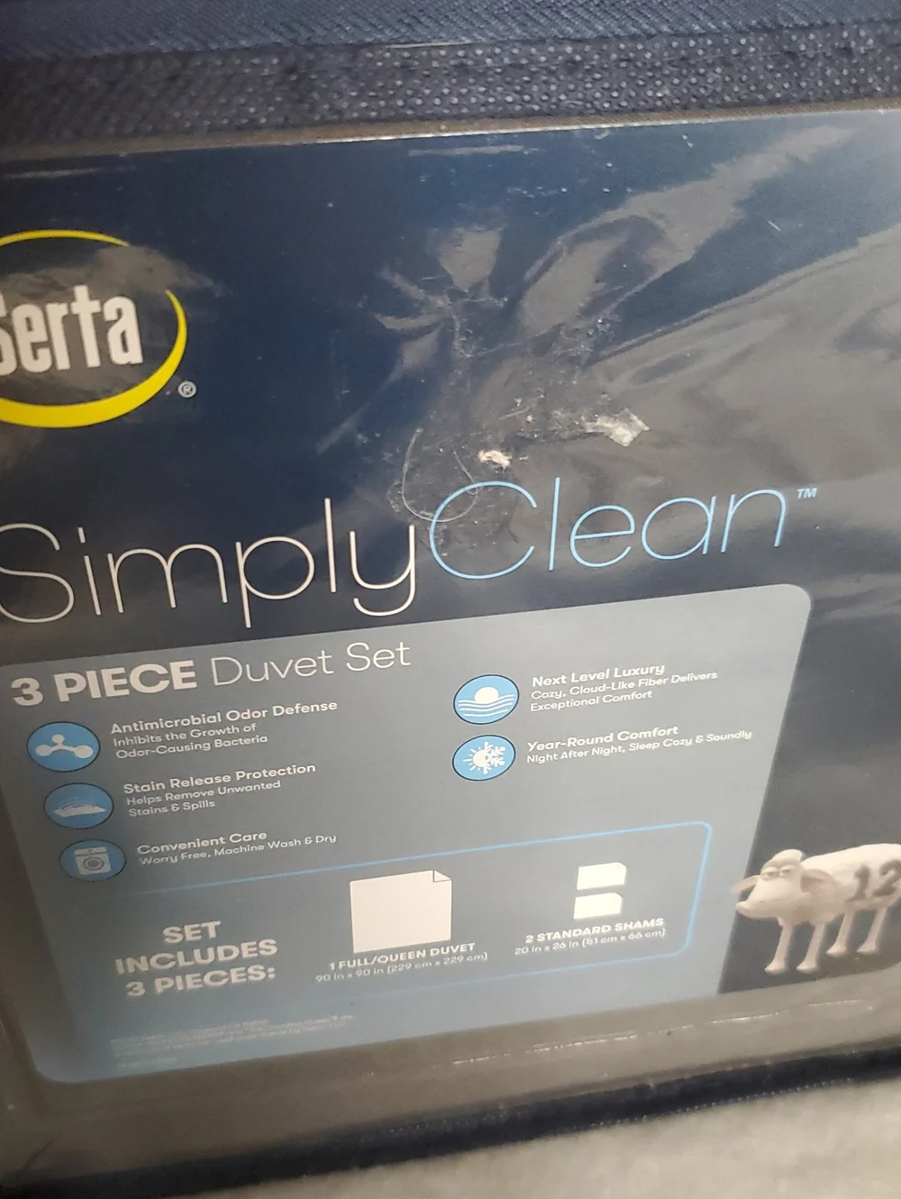 Serta Simply Clean 3 Piece Duvet Set